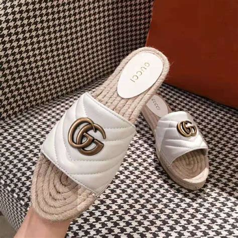 gucci white espadrille sandals|Gucci espadrille flats.